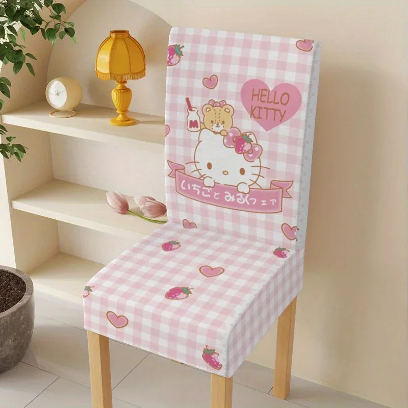 Anime Sanrio Hello Kitty Chair Cover Cartoon Cinnamoroll Kuromi Printed Universal Chair Cover Home Dining Table and Chair Cover