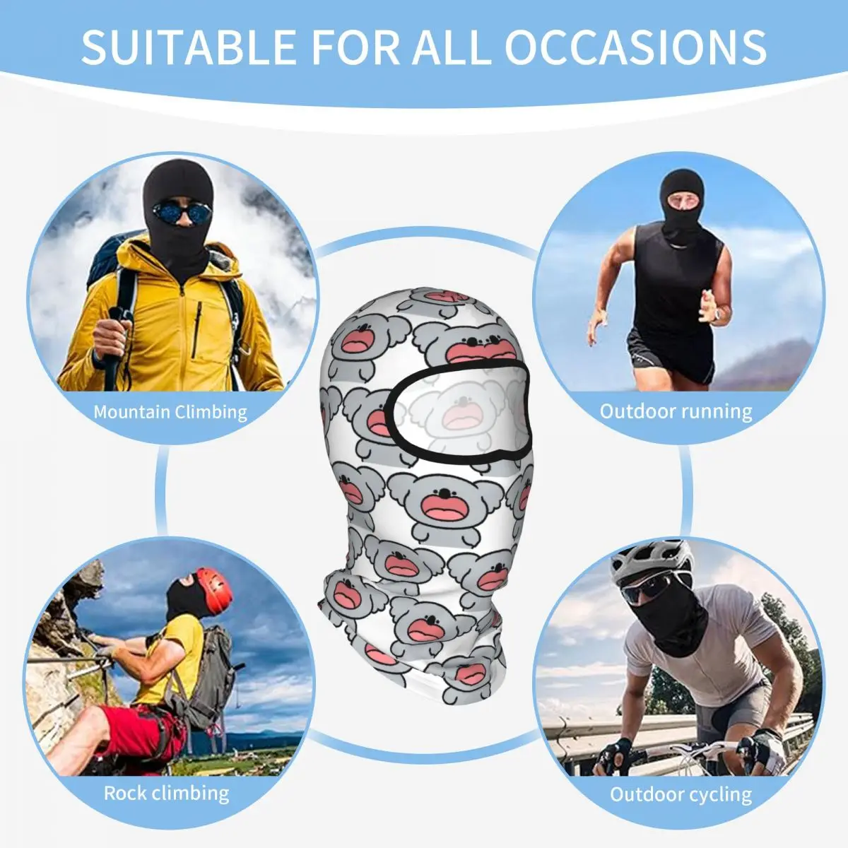 Animal Meme Koalas Breathable Thin Balaclava Full Face Mask Sun Protection Neck Gaiter For Motorcycle Cycling Fishing Outdoor - view 6