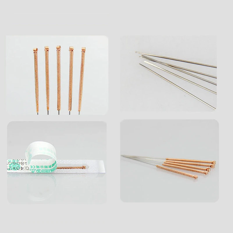 0.40/0.50/0.60/0.7/0.8mm Round Sharp Needle Yuan Li Needle Large Acupuncture Needle Sterility Copper Handle Beauty Massager