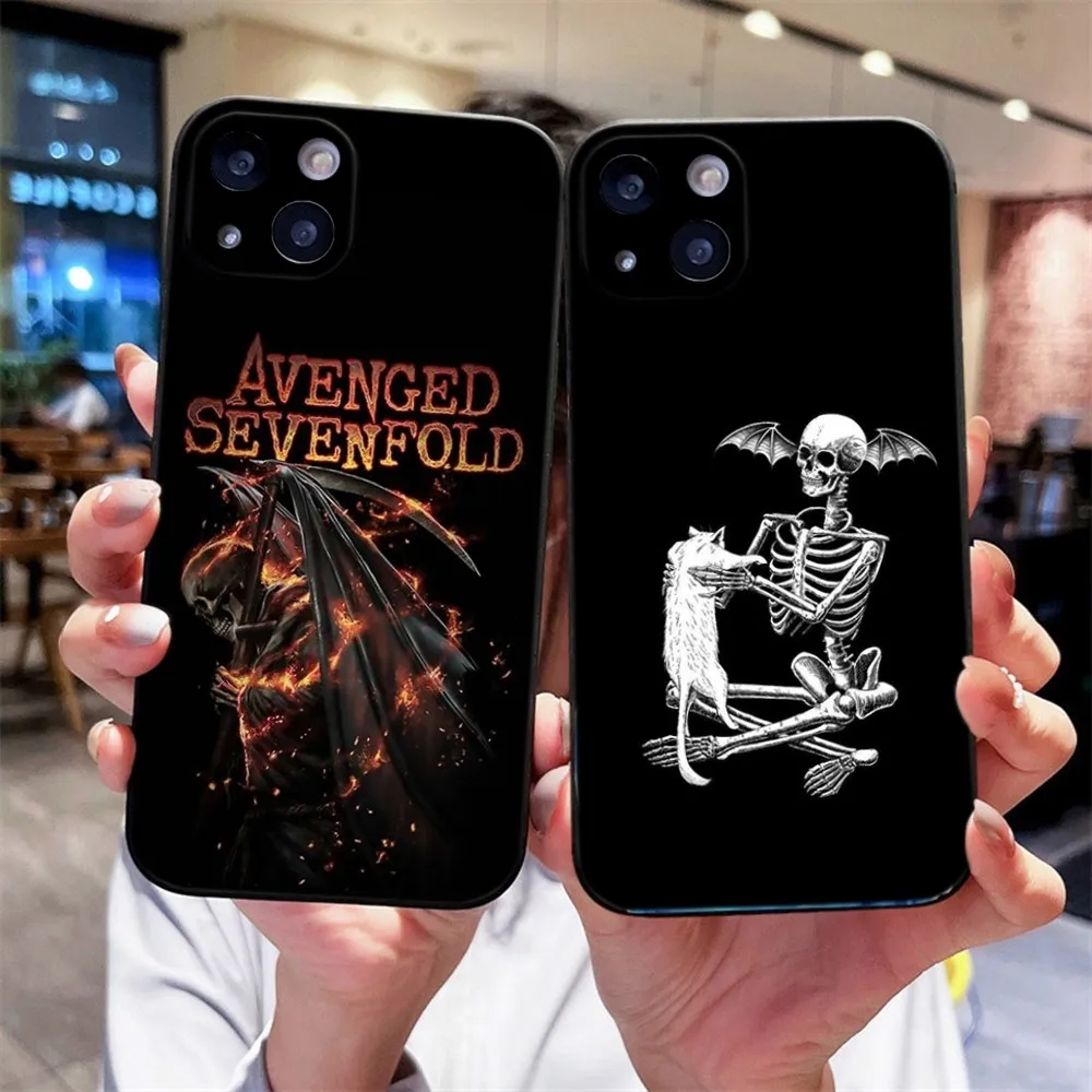 A-Avenged Sevenfold Phone Case For iPhone 14,13,12 Mini 11 Pro XR,X,XS,MAX 6S,7,8 Plus Silicone Cover Soft black