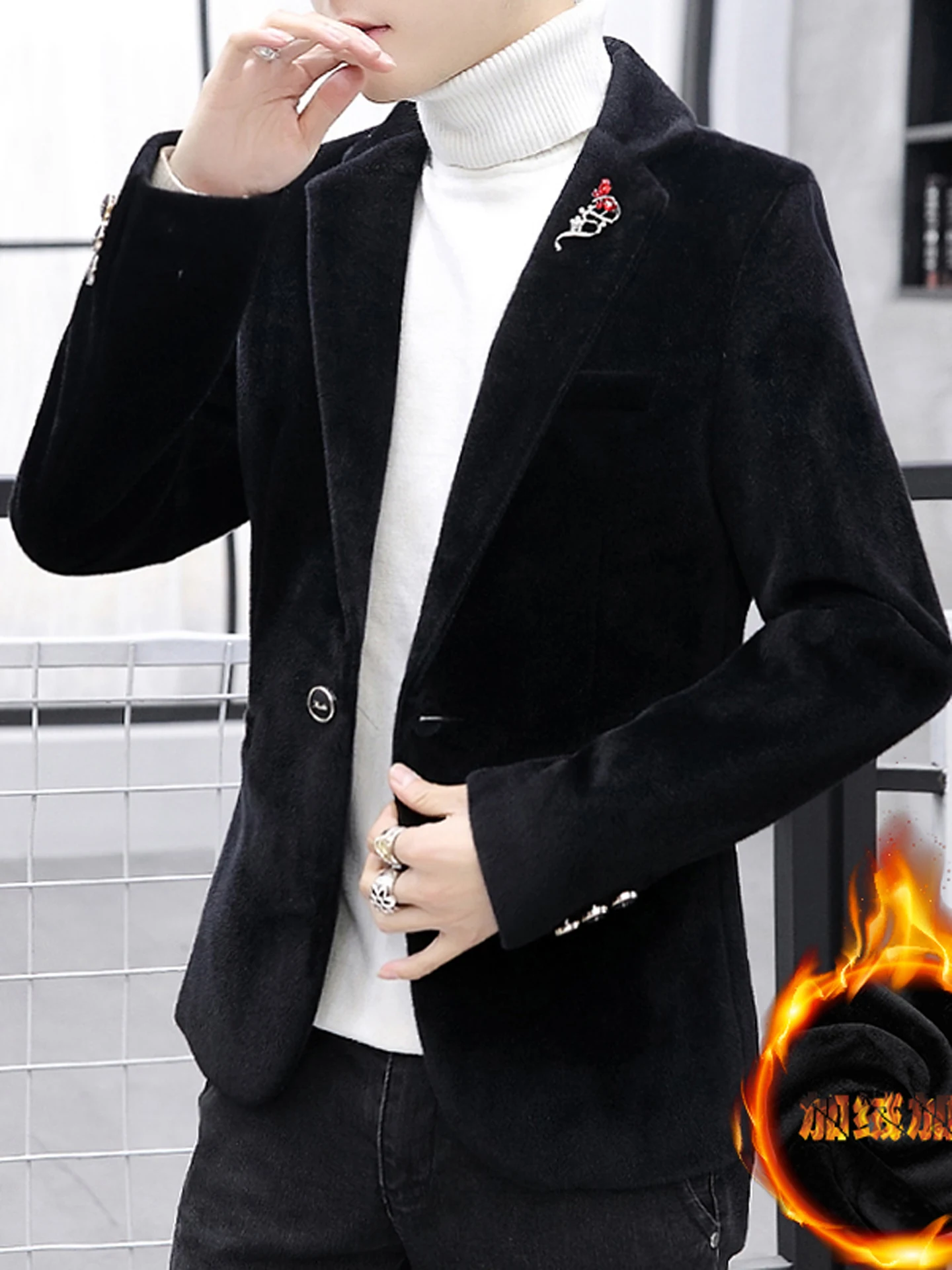 

Мужское утепленное пальто с меховой подкладкой, повседневное, приталенное, с длинными рукавами, однобортное, однотонное, для бизнеса и отдыха