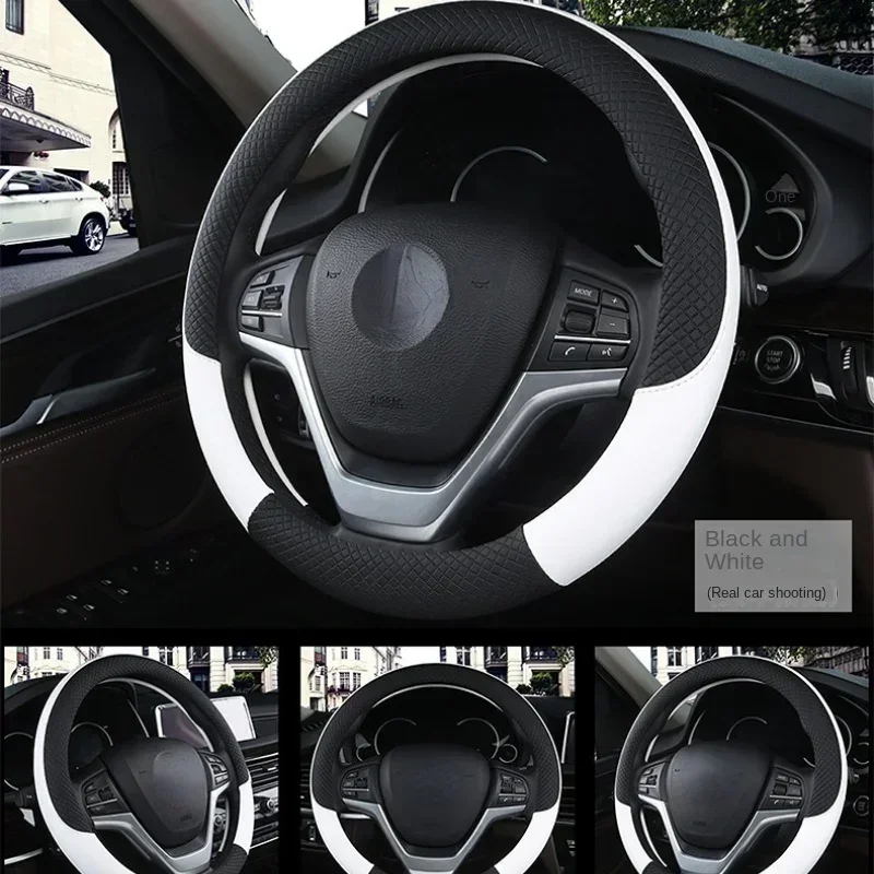 Universal Leather Car Steering-wheel Cover Car-styling Interior Accessories Sport Auto Steering Wheel Covers Anti-Slip 37CM-38CM