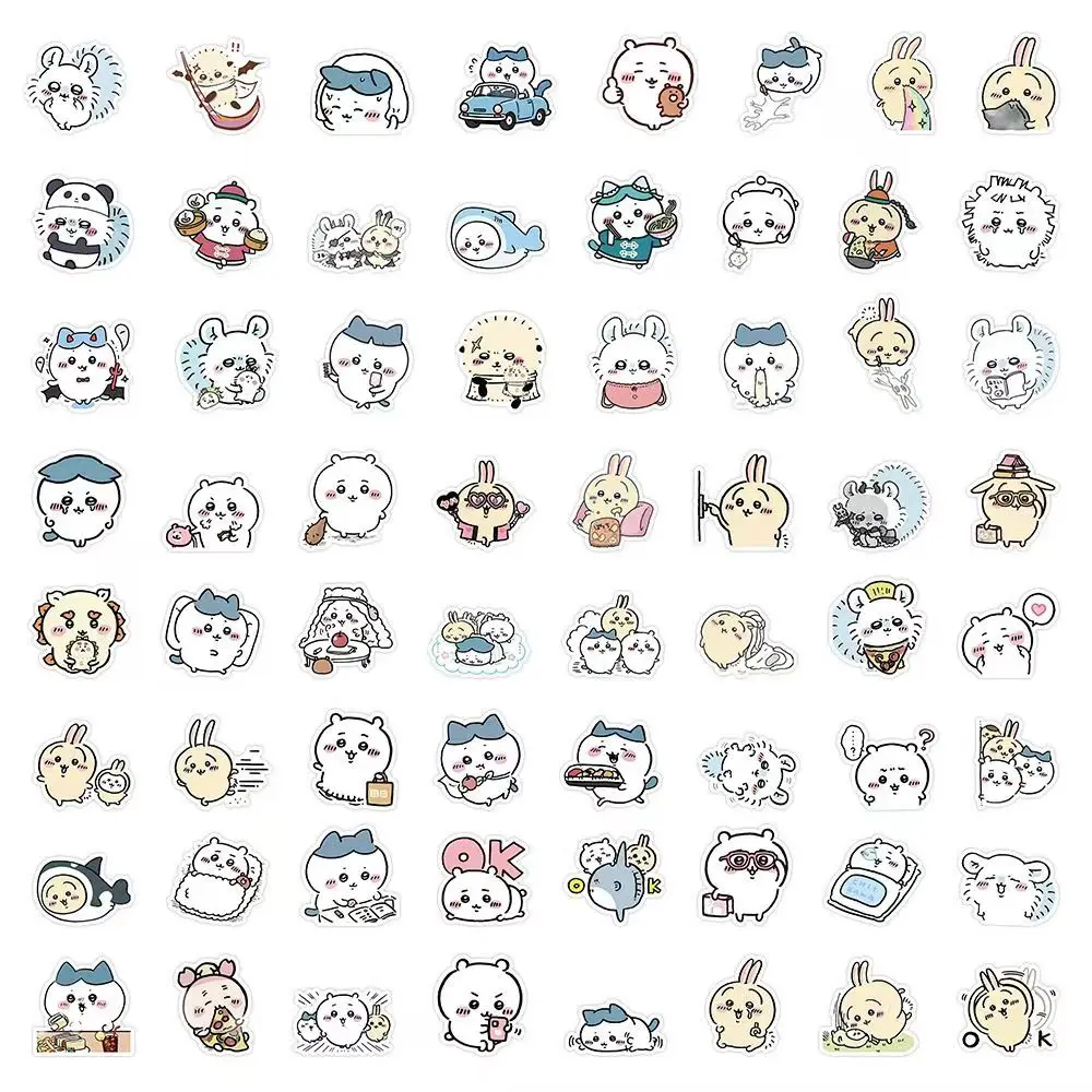 60PCS Anime Chikawas うさぎ ハチワレFunny Stickers Graffiti Skateboard Waterproof Luggage Sport DIY Phone Case Laptop Decal Toys