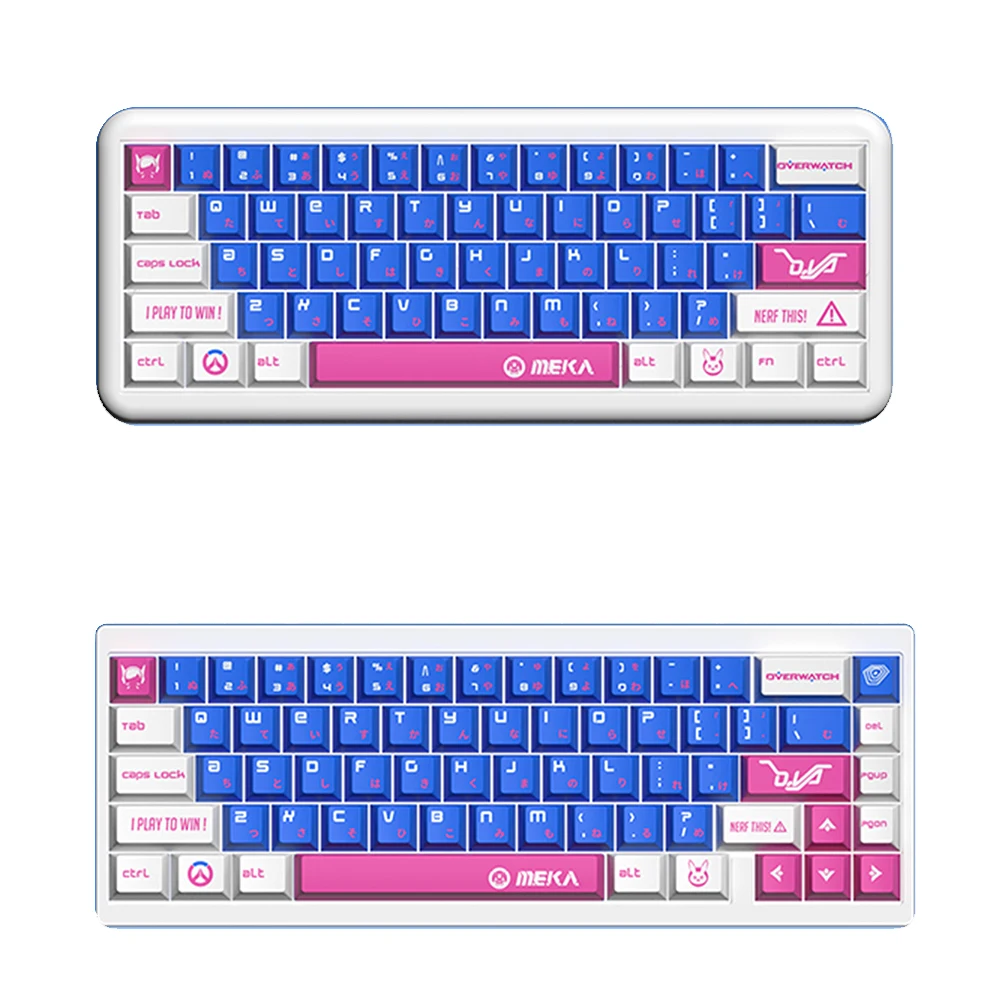 DVA Thicken PBT Keycaps Dye Thermal Sublimation Cherry Profile Evo80 Raven68 Aula F87pro Wooting Mechanical Keyboard Anime Caps