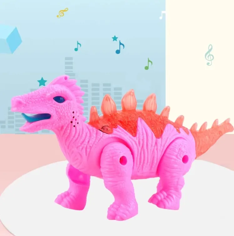 Electric Rope Dinosaur with Light Concert Running Cartoon Cable Cute Doll Dinosaur Boy and Girl Puzzle Toy