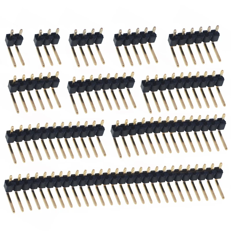 20PCS 2.54mm Single Row single pin curved Pin Header Connector Double row pin header 2P/3P/4P/5P/6P/8P/10P Strip Curved Needle