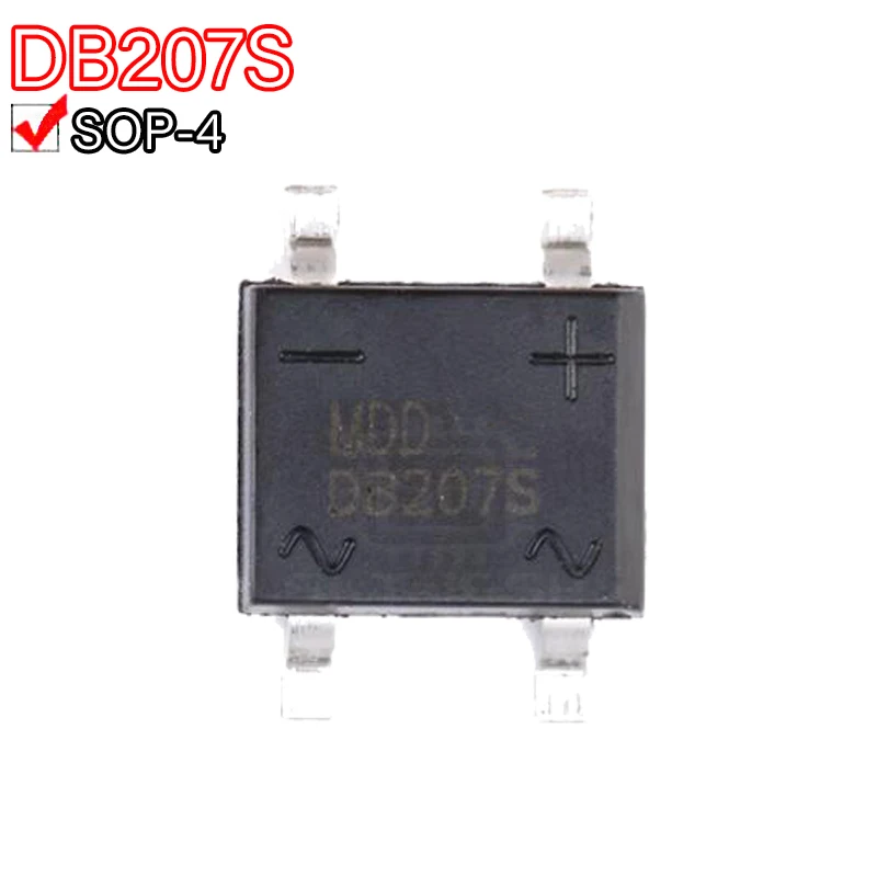10PCS DB107S 1A/1000V DB207S 2A/1000V rectifier bridge silicon bridge rectifier SOP-4