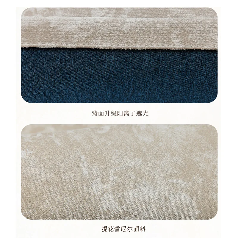 Retro style bedroom high shading 2025 new high-end chenille jacquard light luxury curtains
