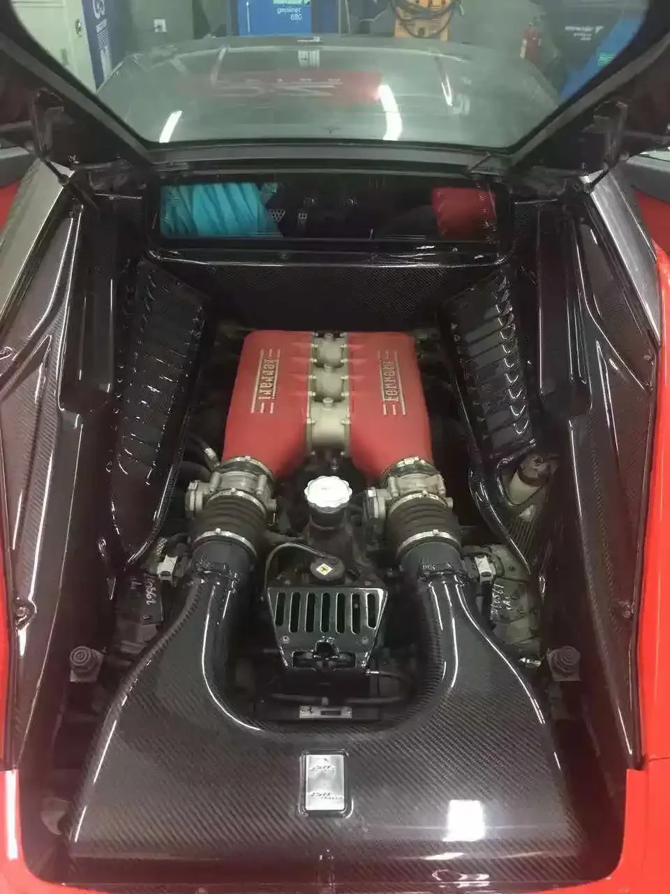 Dry 4 PCS Style Engine Bay Cover for  488 Spider Engine Car Hood Accessories