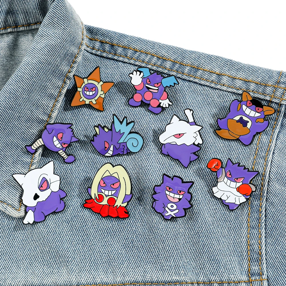 Cute Toys Enamel Brooch Cartoon Creative Anime Figures Gengar Kawaii Metal Badge Fashion Jewelry Accessories Women Lapel Pins
