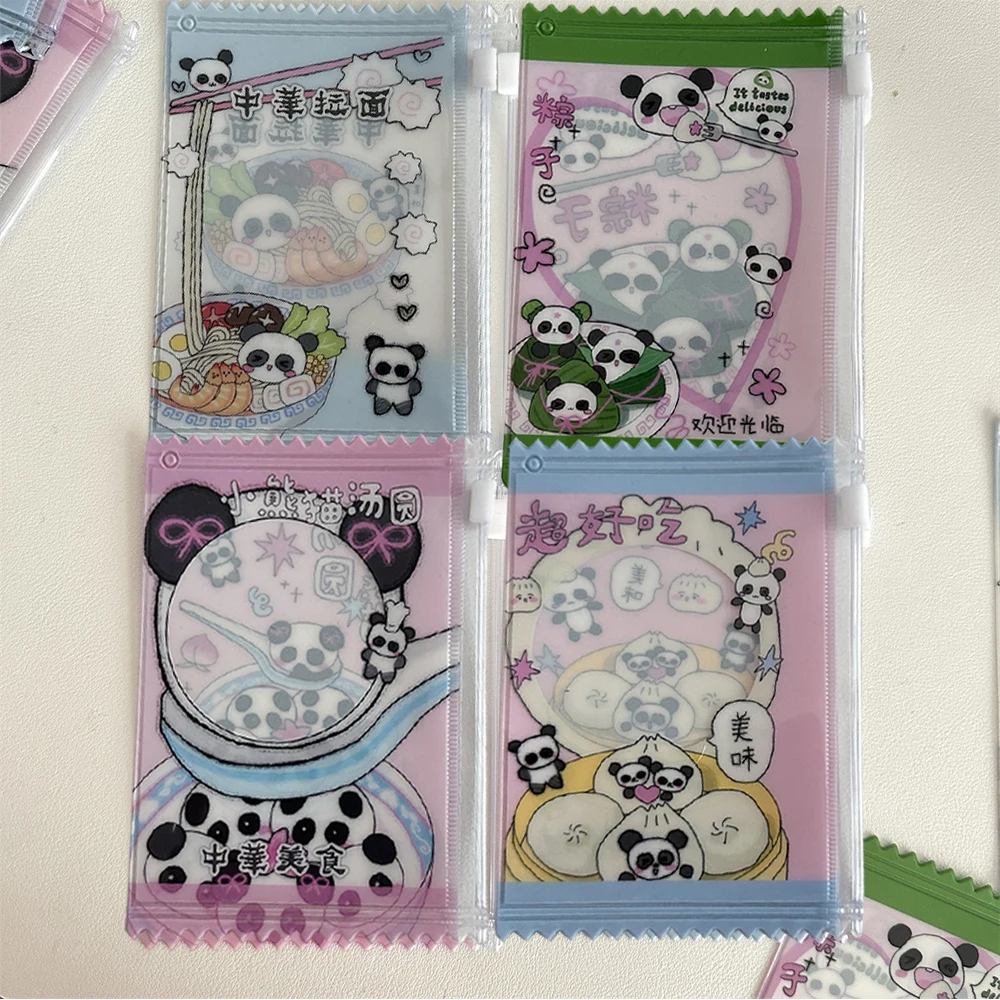 Korean Transparent Glitter Candy Bag Idol Card Holder Cartoon Panda Photocard Holder Sleeves Card Protective Cover Card Holder