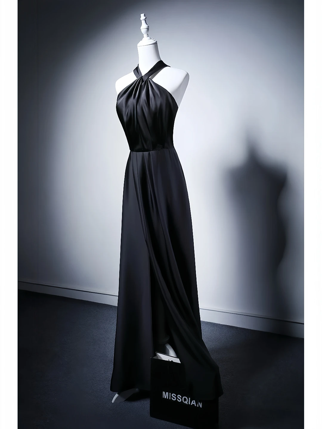 Classic Black Evening Dress Strapless Slimming Ribbon Backless Side Slit For Women Wedding Suitable Formal Cocktail Party Gowns