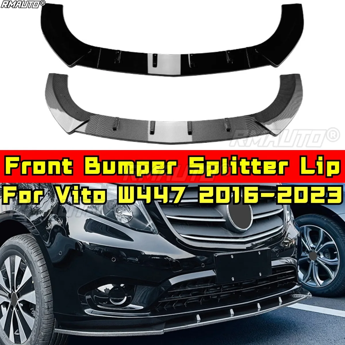 

For Mercedes Benz Vito W447 2016-2023 Body Kit Front Bumper Splitter Diffuser Guard Cover Apron Protector Car Accessories