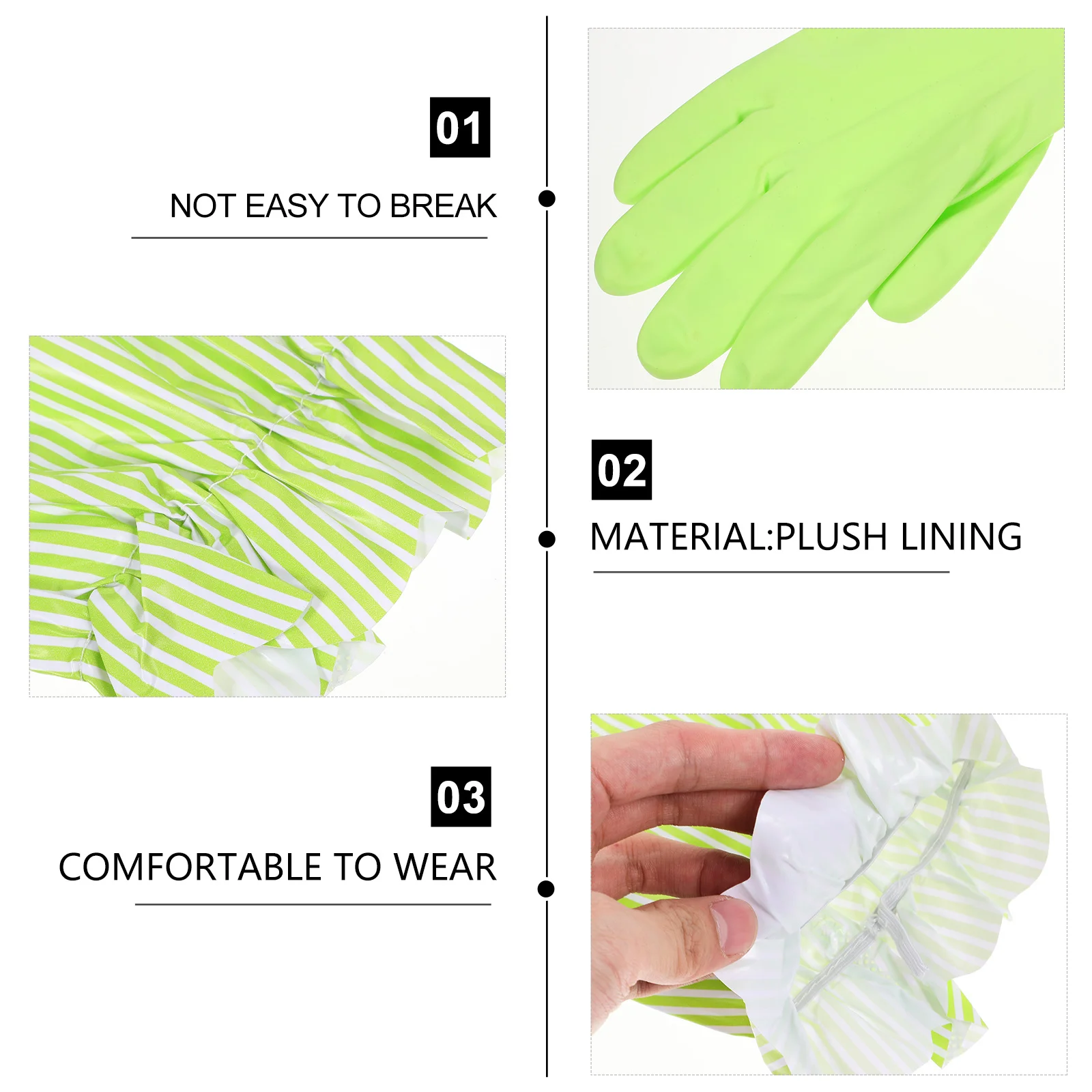 

1Pair Warm Fleece Lined Dish Washing Gloves Reusable Kitchen Cleaning Gloves for Winter Hand Protection Heavy Duty Household