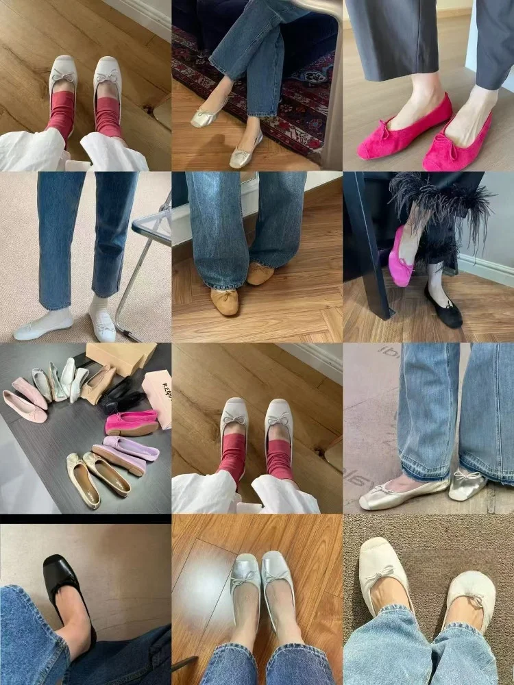 

Korean Sle Flat Bot Single oes Women's Beautiful Comfortable Breathable Knot Spring Summer Anti-Slip Faion...