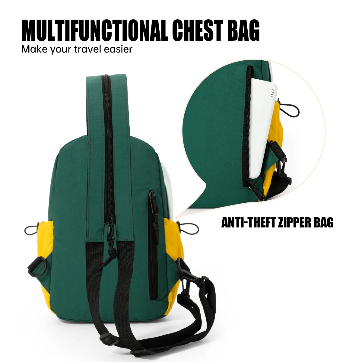 Dual-Purpose Portable Small Shoulder Bag, Lightweight Crossbody Bag, Backpack, Sports Hiking Bag, Chest Bag, Women's Single Shoulder Bag, Outdoor Camping and Cycling