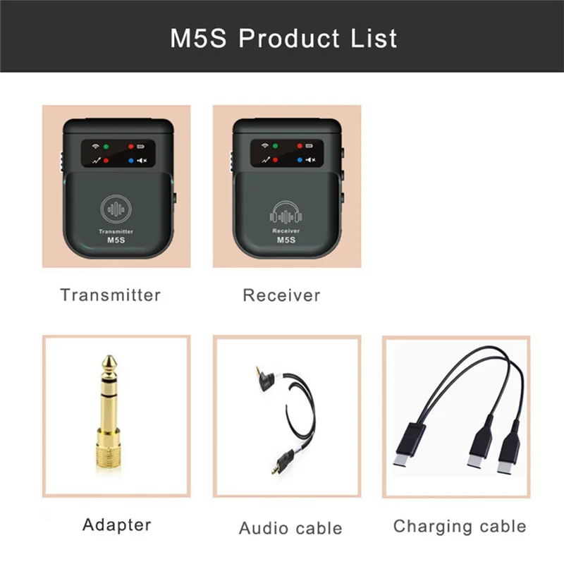 AA87 M5S Wireless In-Ear Monitor System 2.4G Wireless IEM System Stage Monitor For Studio, Band Rehearsal, Live Performance