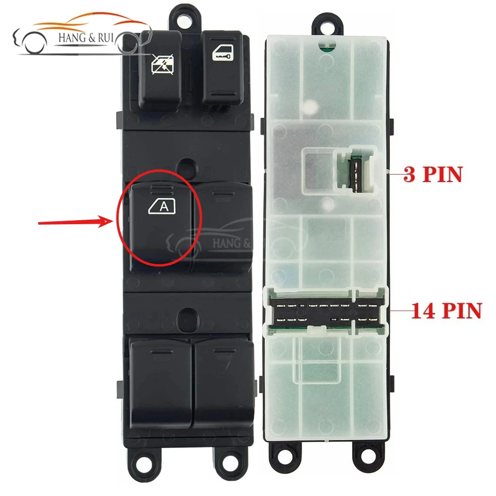 25401-ZP40B For Nissan Sentra Pathfinder 2005 2006 2008 Window Control Switch Lock Button Car Parts 14+3 Pins 25401ZP40B