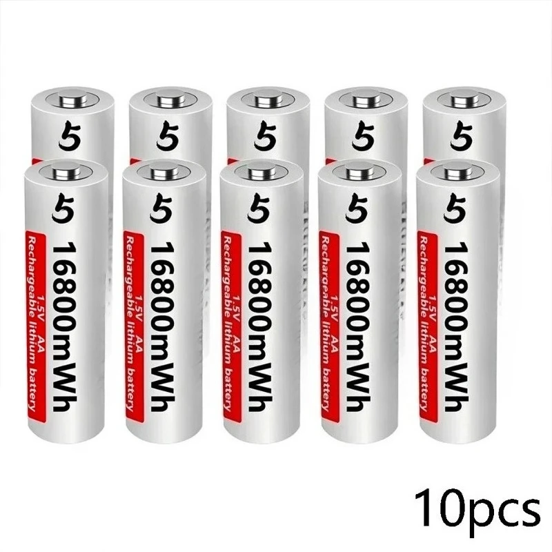 1.5V 16800mWh AA Li-Ion Rechargeable Batteries High Capacity for Remote Control Toy Battery Light Fast Charging