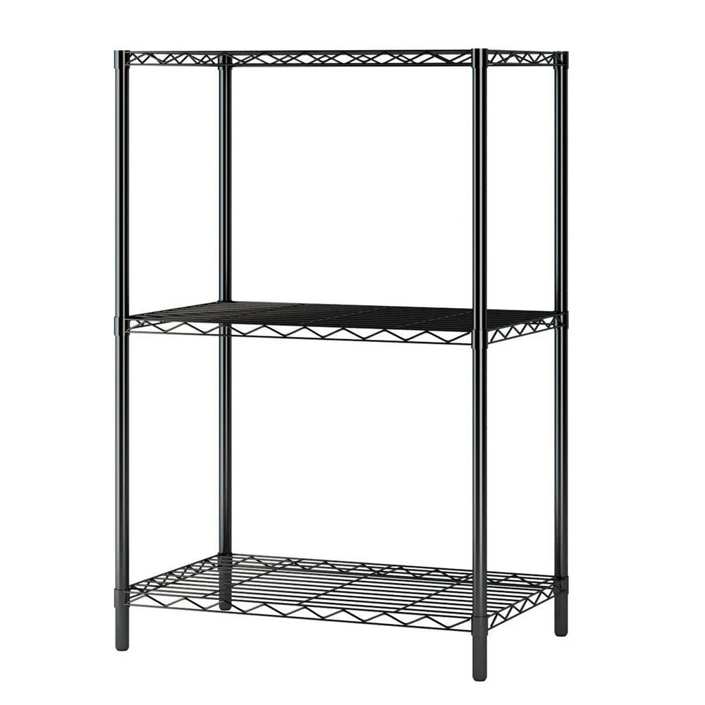 3-Layer Plastic Coated Iron Shelf 350*600*850 Black