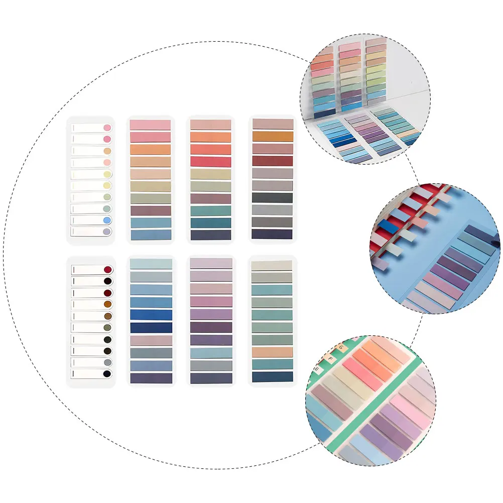 

8 Books Colorful Self Adhesive Portable Highlight Strips Reading Supplies Colored Office Practical Handwritten Tags