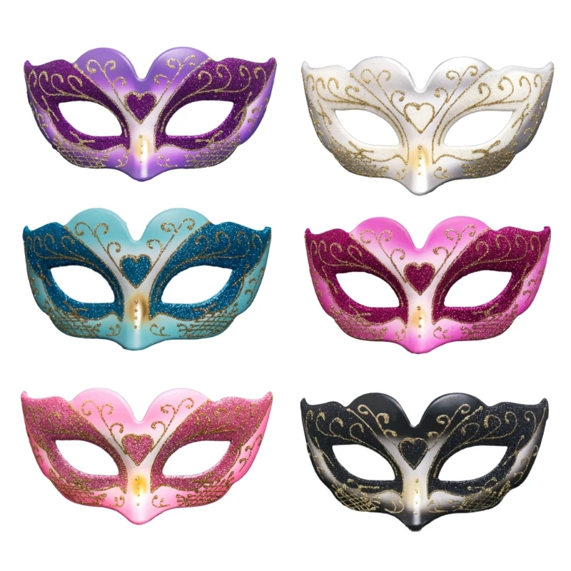 

Kids Girls Artisanal Half Face Mask Masquerade Designs Glitter Eyemask for Halloween and Costume Parties