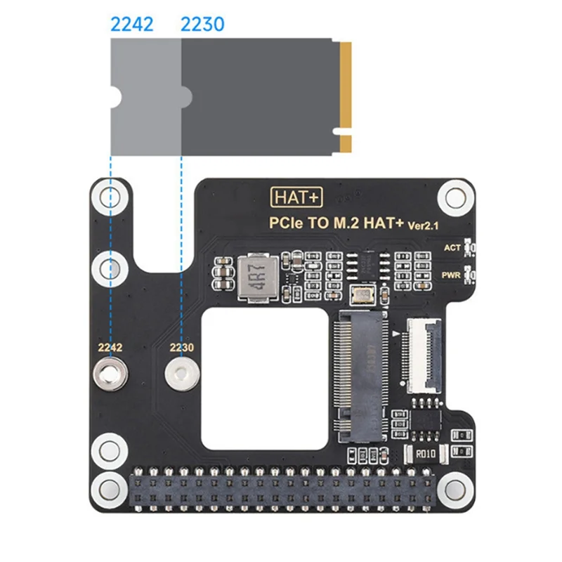 【Купите сейчас】Адаптер Pcie — M.2 для Raspberry Pi 5, поддерживает твердотельный накопитель с протоколом Nvme M.2.