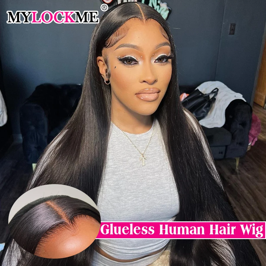 

Glueless Wig Human Hair 6X4 5X5 Pre Cut Lace Closure Human Hair Wigs Brazilian Ready To Wear Straight Lace Wig Human Hair