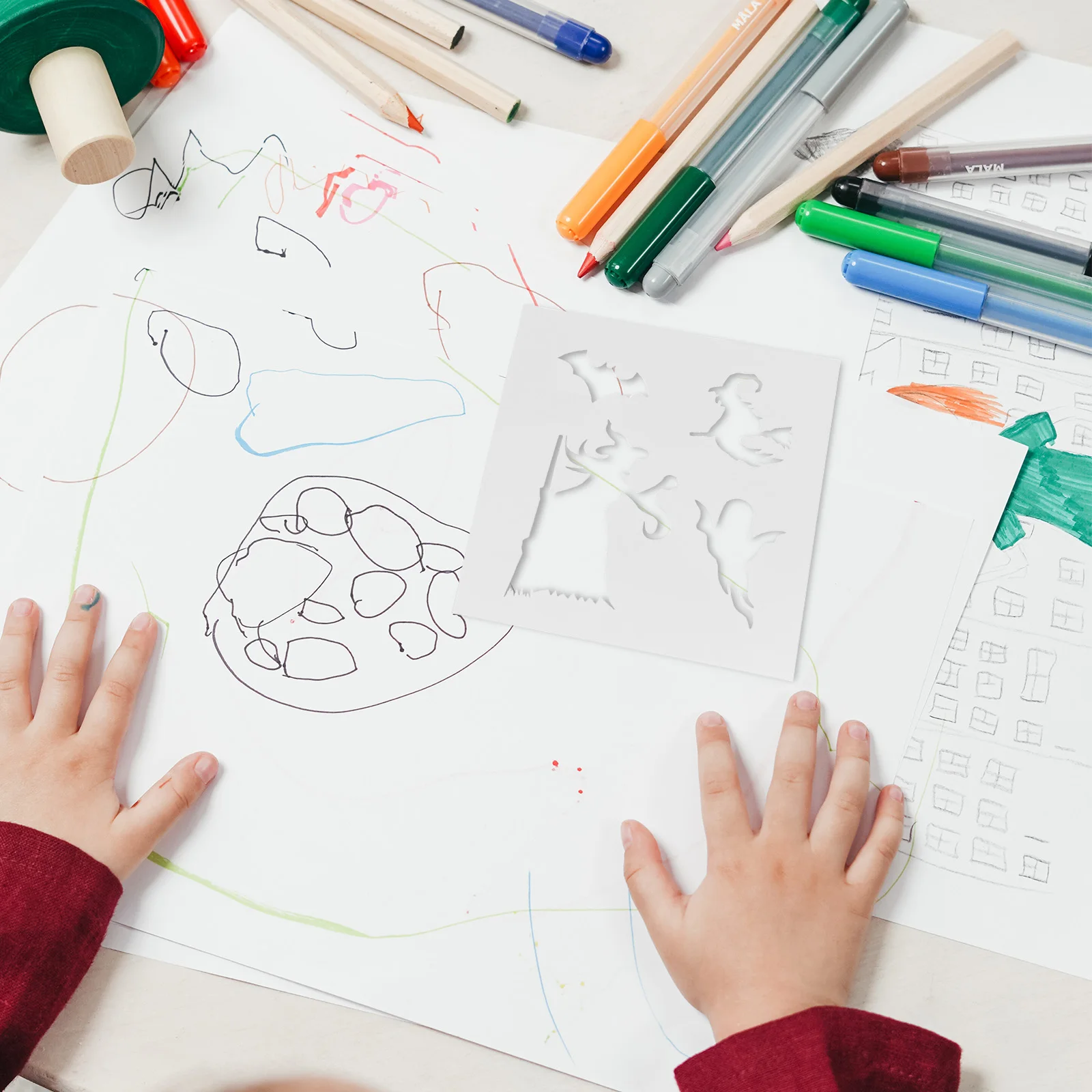 

10 Sheets Drawing Template Set Craft Stencils for Painting Reusable Texture Hollow