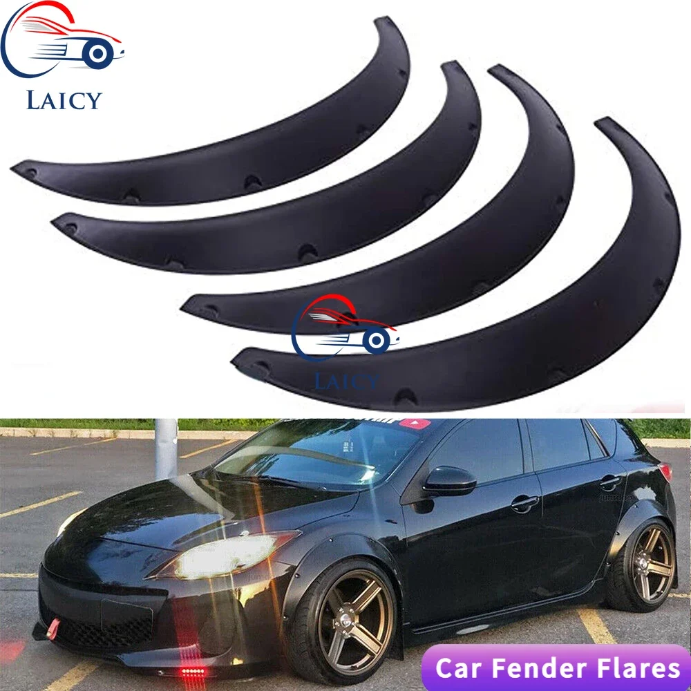 

LAICY For M-azda speed3 JDM Car Wheel Arch Fender Flares Mudguard Mud Splash Guard Extra Wide Wheel Kit Auto Parts Black