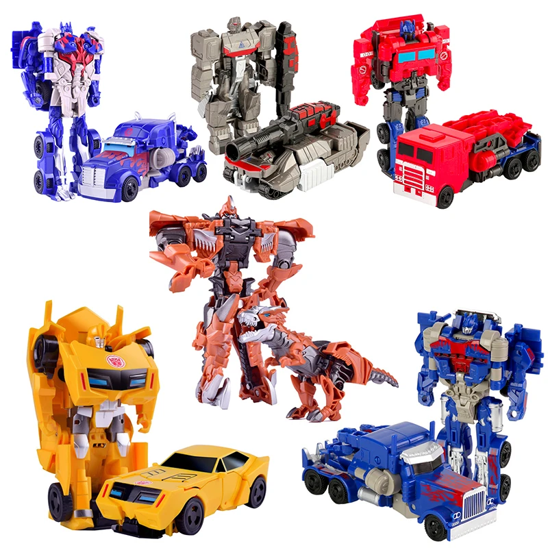 12CM Robot Transforming Car Transformation Toys Dinosaur Model Action Figure One-Step Deformed Robot Toy Children Birthday Gifts