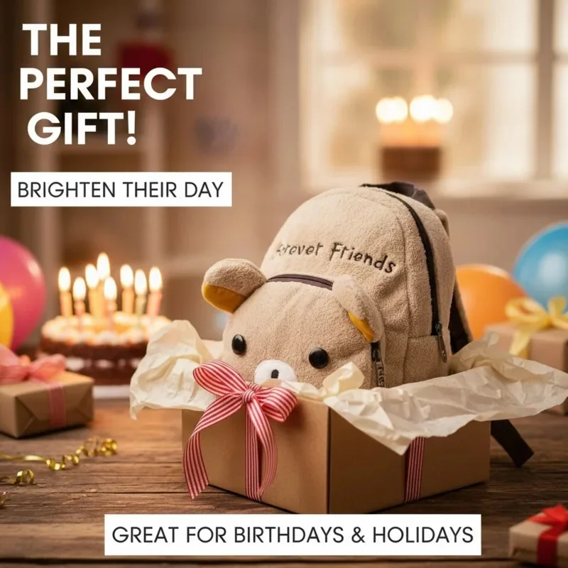 Y2K Rilakkuma Backpacks Embroidery English Print Mini Midi Backpack Forever Friends Plush Sweet Cute Zipper Velvet Backpacks New