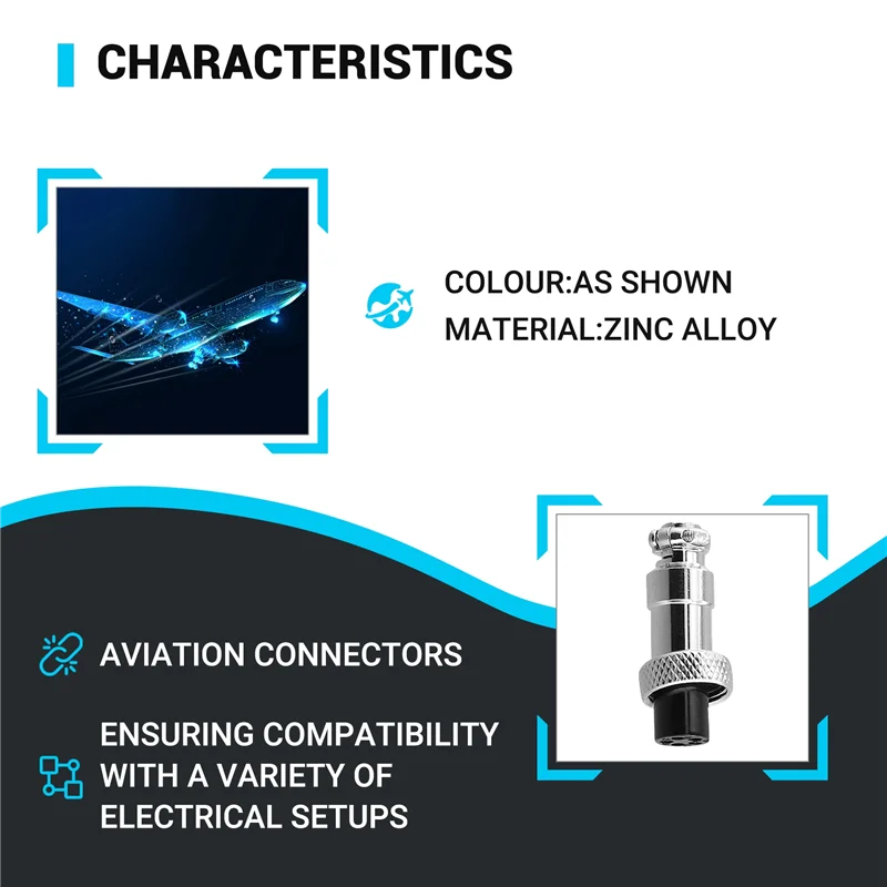 AU61-10Set M12 12 مللي متر موصل الطيران ذكر + أنثى مقبس الهواء الدائري التوصيل موصل لوحة الأسلاك الكهربائية