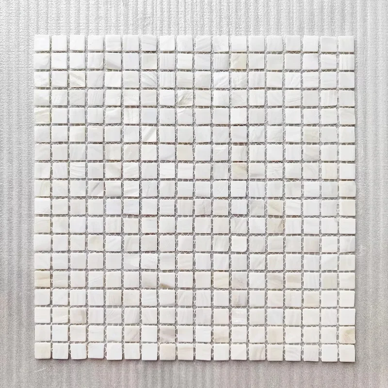 fo-8Pcs Natural Shell Mosaic Wall Art Tiles 15MM Small Particles 30x30cm Self-Adhesive Stickers for Bathroom TV Background Decor