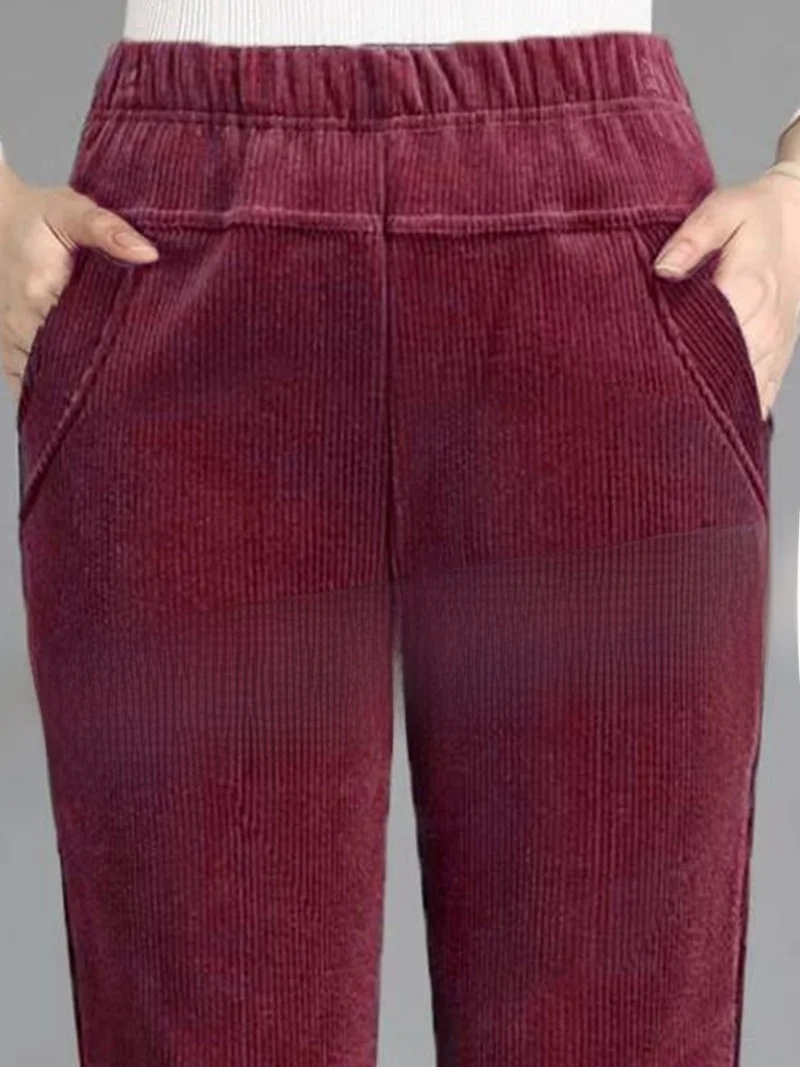 

Повседневные брюки из вельвета с высокой талией, женские, свободного кроя, больших размеров, прямые, модные, осенне-зимние