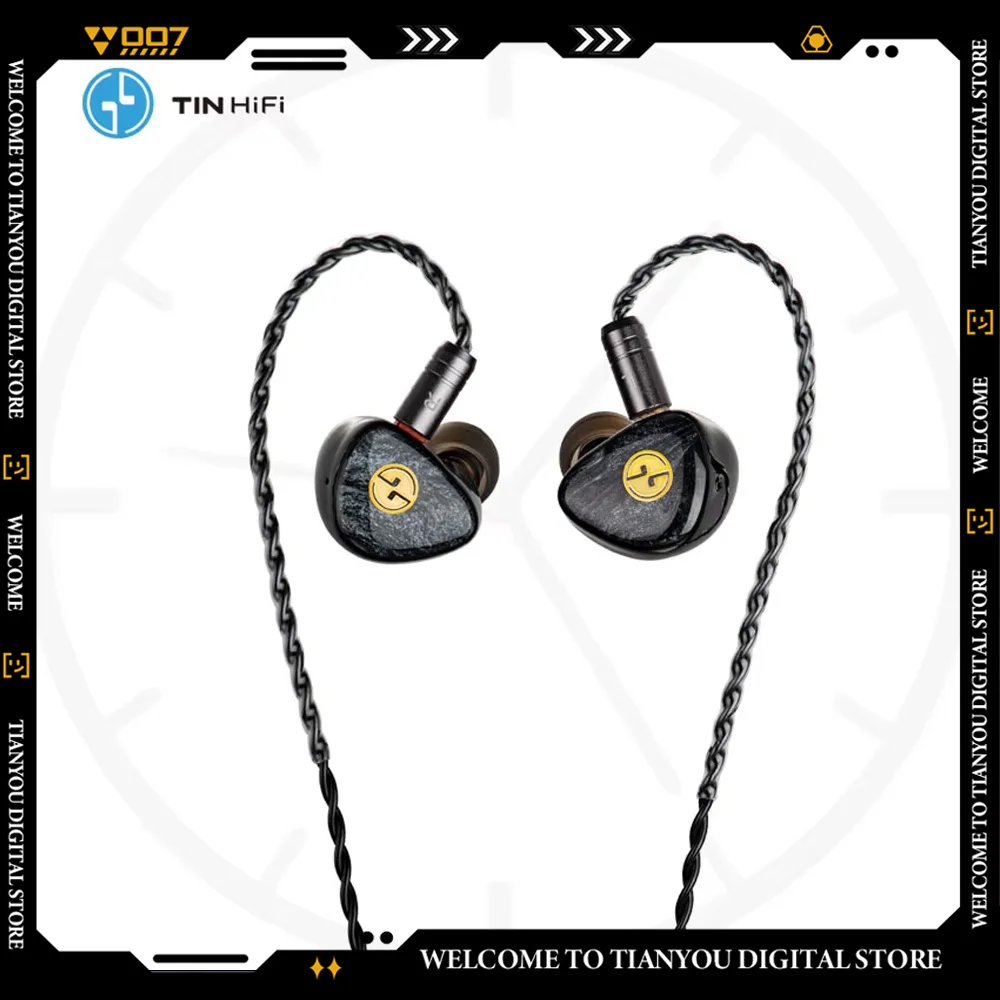 TINHIFI T3 PLUS In-Ear Wired Earphone Top HIFI 10mm LCP 2-Pin Detachable Audio Cable Earbud 3D-Printed Music Gaming Special Gift