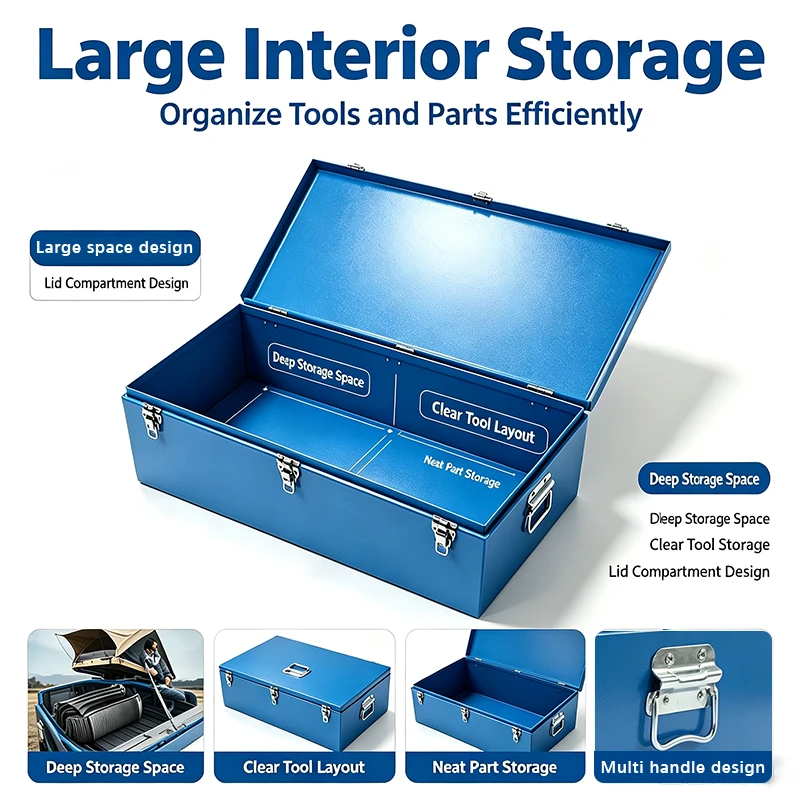a forMetal Storage Tool Box Portable Lockable Steel Toolbox Custom Sheet Metal Fabrication Tool Case