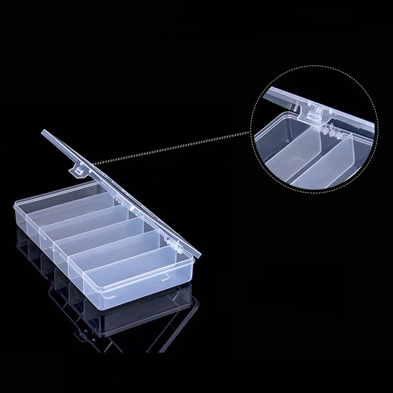 플라스틱 보관함 실용적인 도구 상자, 투명 PP 상자, 비드 쥬얼리 케이스, 디스플레이 정리함 컨테이너, 6 그리드 구획