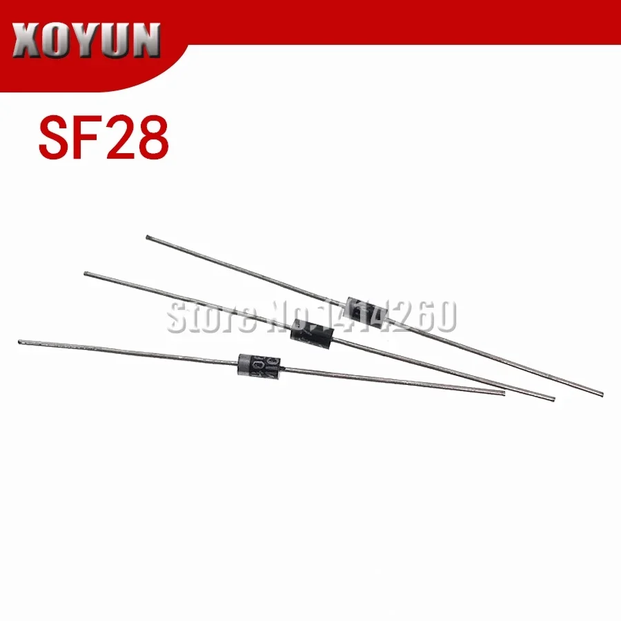 100PCS SF28 Super Fast Rectifier Diode 2A 600V DO-15