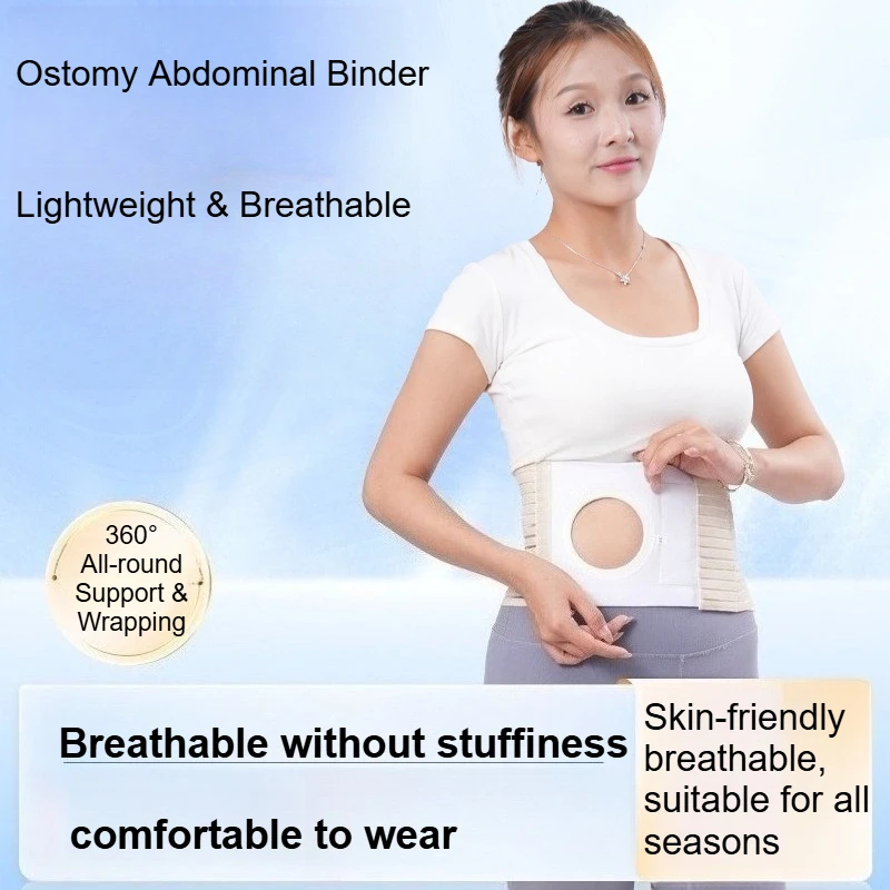 Ostomy Hernia Support Belt Stoma Abdominal Binder Adjustable Elastic Colostomy Ileostomy Urostomy Post Surgery Compression Wrap