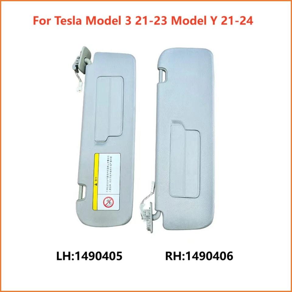 Front Sun Visor LH 1490405 RH 1490406 Fit Tesla Model 3 2021-2023 Model Y 2021-2024 Sun Shade With Warning Label Replacement