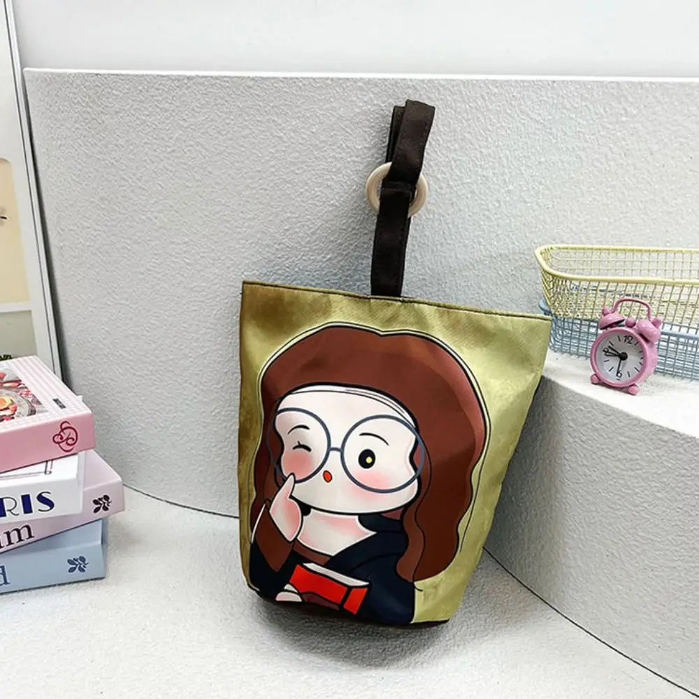 

Простая холщовая сумка-ведро для девочек с героями мультфильмов, большая вместительная сумка Y2K с рисунком мумии, сумка для покупок, большая сумка, холщовая сумка на плечо для девочек