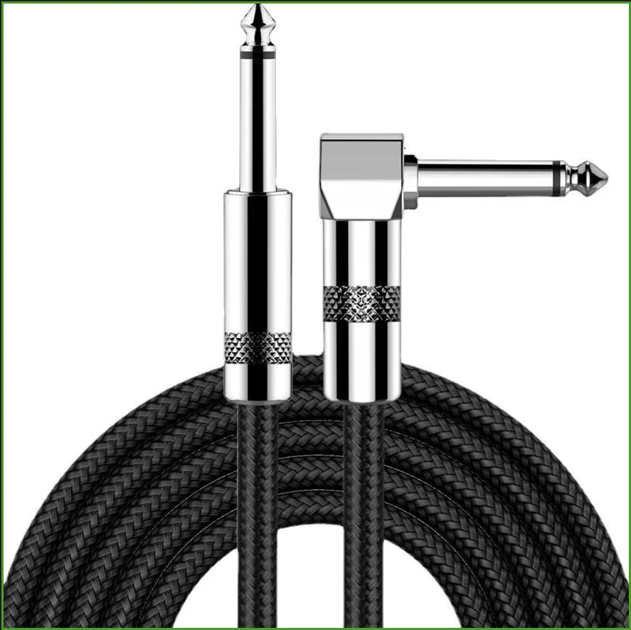 Guitar Cable 10/20ft Electric Instrument Bass AMP Cord for Electric Guitar Mandolin, Pro Audio (Right Angle to Straight, Black)