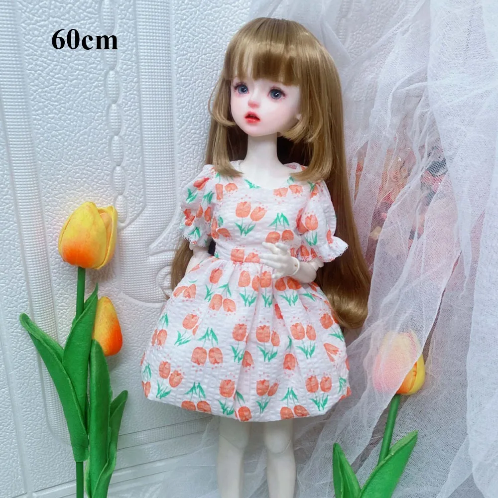 

Handmake Elegant Pumpkin Dresses Bow Flower Mini Princess Pleated Long Skirt Fashion for 1/3 1/4 1/6 BJD 30/45/60cm Dolls