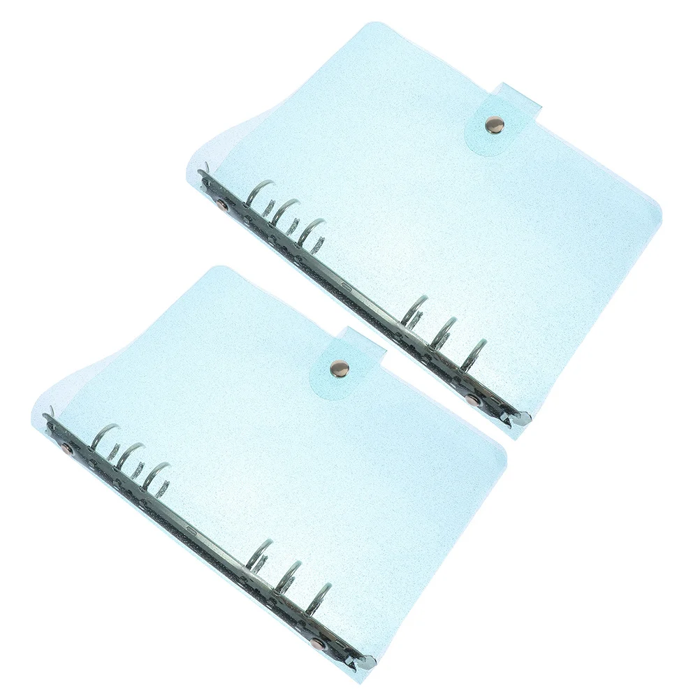 2 Pcs Scrapbooking Loose-leaf Journal Binder Planner Shell Notepad PVC Case Protector Portable Diary Notebook Cover Protective