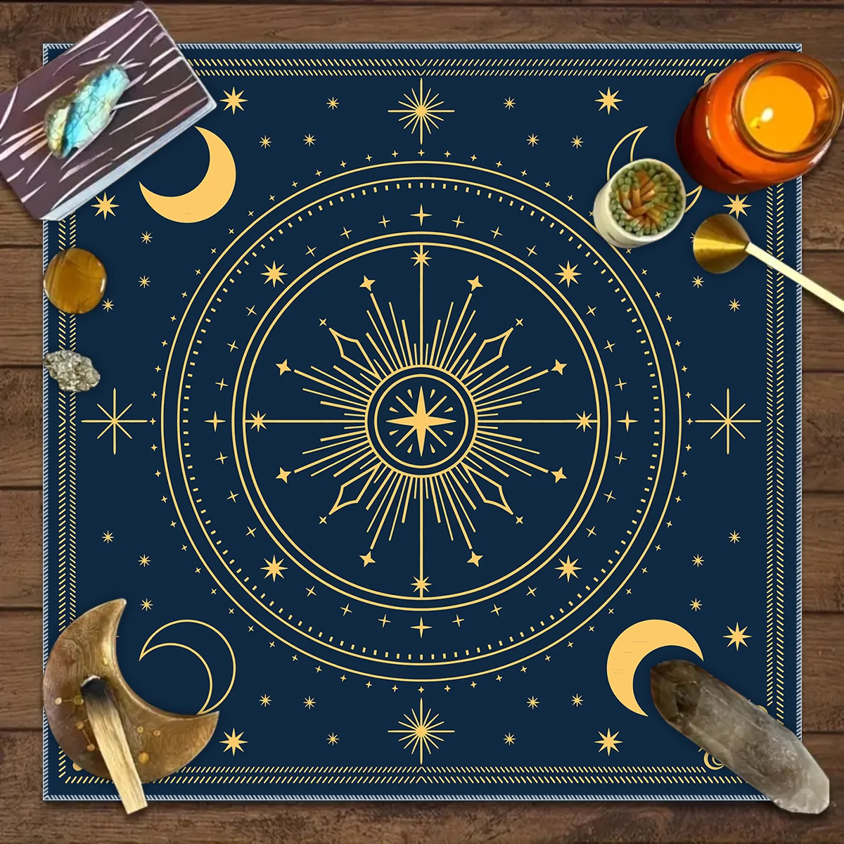 1pc Tarot Tablecloth Astrological Altar Decorative Tablecloth Twelve Constellations Tarot Board Game Tablecloth