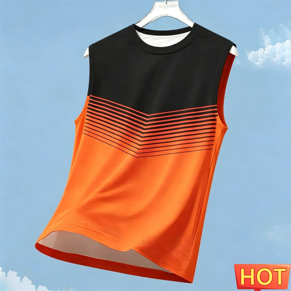 Summer Men's sleeveless T-shirt Outdoor men's t-shirts tank tops Quick-Dry Breathable Badminton Running Sprotswear Fitness Tops
