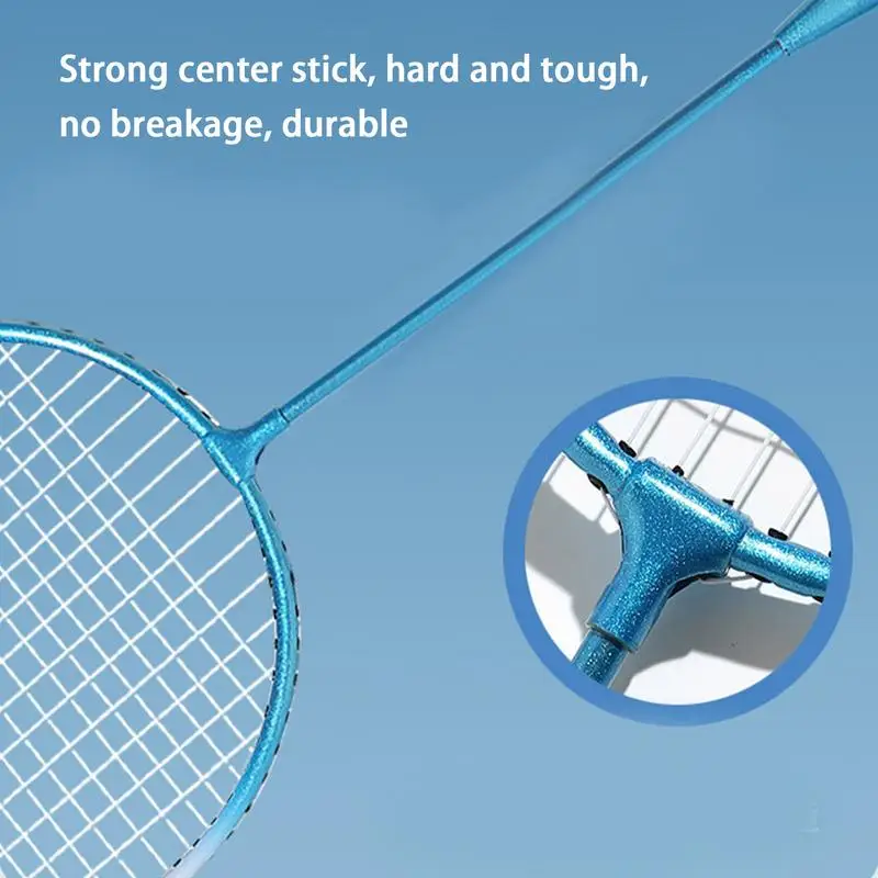 Badminton Rackets Set Shock Absorbing Badminton Equipment Set For Adults And Kids Rackets With High Elastic Buffer Handle Gift