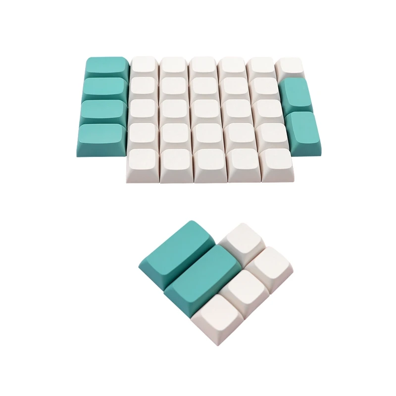 76-key XDA PBT Blank Ergodox Key Caps, Unique No Engraving Mechanical Keyboard