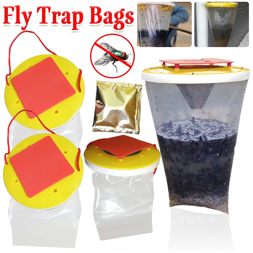 Fly Killer Net Trap Transparent Insect Catching Trap Reusable Practical Pest Flycatcher for Household Garden Supplies